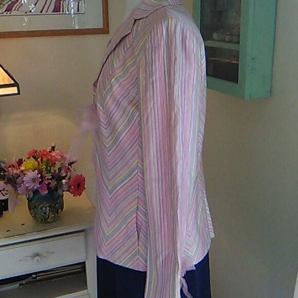 Dana Buchman Pastel Chevron Dedign Jacket - Picture 4 of 12